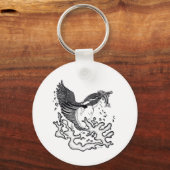 ボタンのキーリングのKingfisherのイラストレーション キーホルダー (正面)