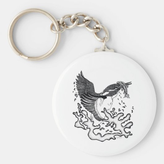 ボタンのキーリングのKingfisherのイラストレーション キーホルダー (正面)