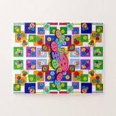 ボタンのコラージュ ジグソーパズル (横)