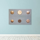 ボタンのコレクション キャンバスプリント (インサイチュ (ウッドフロア))