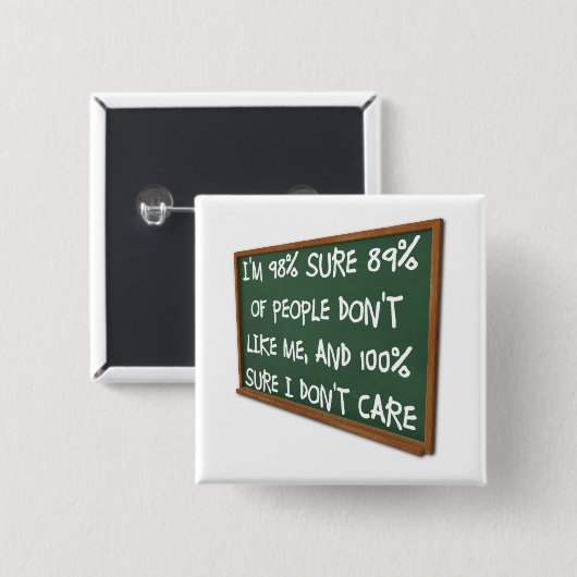 ボタンのピンを使わない気にとおもしろい嫌い 缶バッジ (正面&裏面)