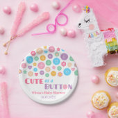 ボタンのベビーシャワーの供給としてカラフルなかわいい ペーパープレート (パーティー)