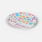 ボタンのベビーシャワーの供給としてカラフルなかわいい ペーパープレート (アングル)