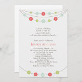 ボタンのベビーシャワーの招待状としてかわいい 招待状 (正面/裏面)