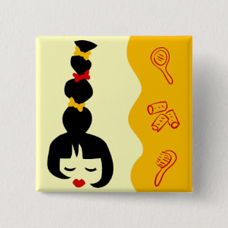 ボタンの美容院 缶バッジ