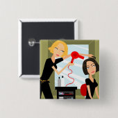 ボタンの美容院 缶バッジ (正面&裏面)