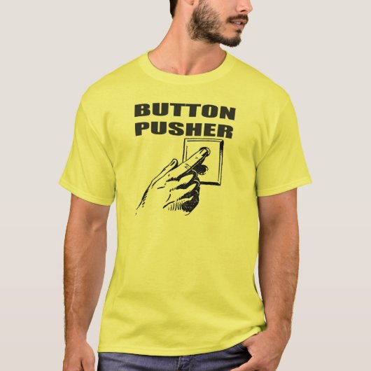 ボタンの補助機関車のおもしろTシャツのギフト Tシャツ (正面)