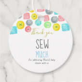 ボタンの赤ちゃんシャワーメッセージカード フェイバータグ (正面)