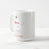ボタンの雪だるま ホリデーマグカップ コーヒーマグカップ (正面左)