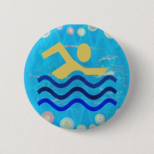 ボタンは熱い時の心を冷却します 缶バッジ (正面)