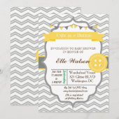 ボタンみたいにカワイイ ベイビーシャワーの招待状 招待状 (正面/裏面)