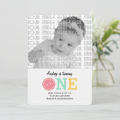 ボタンみたいにキュート (ピンク) 招待状 (スタンド正面)