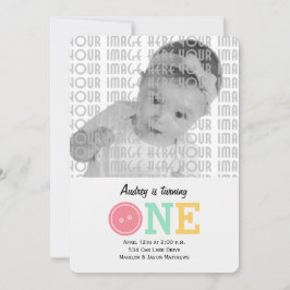 ボタンみたいにキュート (ピンク) 招待状