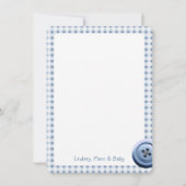 ボタンみたいに可愛いデニムのサロペン ありがとうカード 招待状 (裏面)