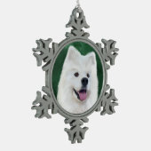 ボタンをクリックしてサモエイ スノーフレークピューターオーナメント (左)