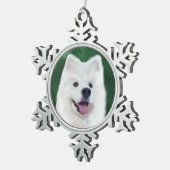 ボタンをクリックしてサモエイ スノーフレークピューターオーナメント (右)