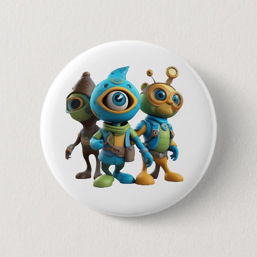 ボタンを上へ：鍵から簡単制御 缶バッジ (正面)