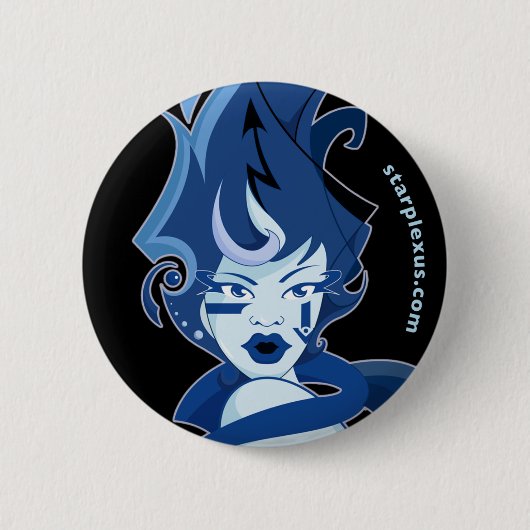 ボタンを凍らす水 缶バッジ (正面)