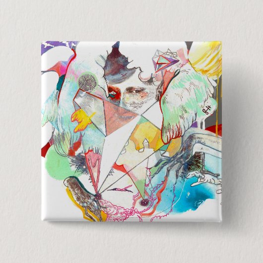 ボタンを反映して下さい 缶バッジ (正面)