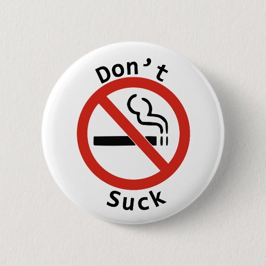 ボタンを吸わないで下さい 缶バッジ (正面)