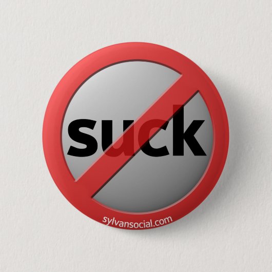ボタンを吸わないで下さい 缶バッジ (正面)
