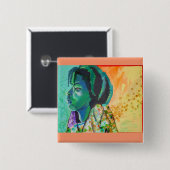 ボタンを夢を見ている黒い男の子 缶バッジ (正面&裏面)