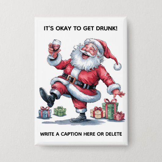 ボタンを押しても飲いい™ 缶バッジ (正面)