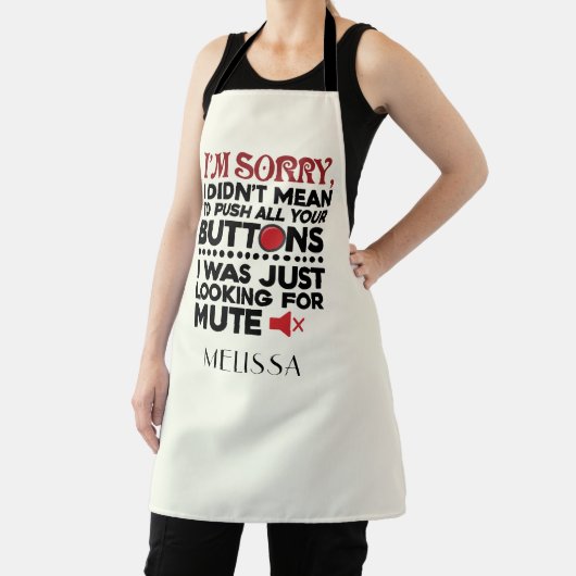 ボタンを押すつもりで皮肉な引用文キッチン エプロン (インサイチュ)