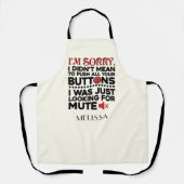 ボタンを押すつもりで皮肉な引用文キッチン エプロン (正面)