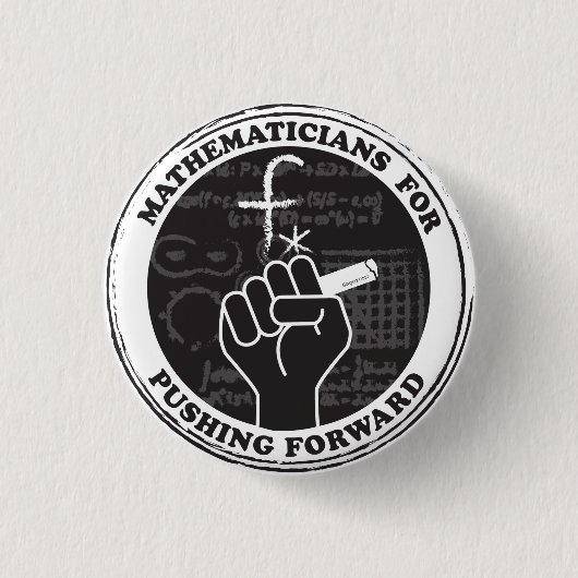 ボタンを押すマトシア人 缶バッジ (正面)