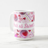 ボタンを押す コーヒーマグカップ (正面左)