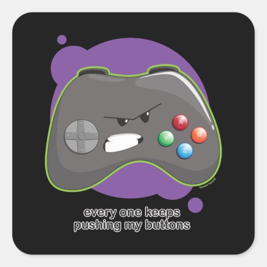 ボタンを押す スクエアシール (正面)