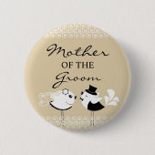 ボタンを結婚している新郎の鳥の母 缶バッジ (正面)