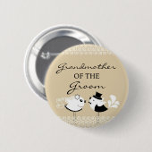 ボタンを結婚している新郎の鳥の祖母 缶バッジ (正面&裏面)