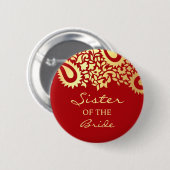 ボタンを結婚している花嫁のペイズリーの姉妹 缶バッジ (正面&裏面)