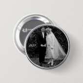 ボタンを結婚するヴィンテージ 缶バッジ (正面&裏面)