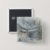 ボタンアン絵画ヘイズのバイエルン雪の夢 缶バッジ (正面&裏面)