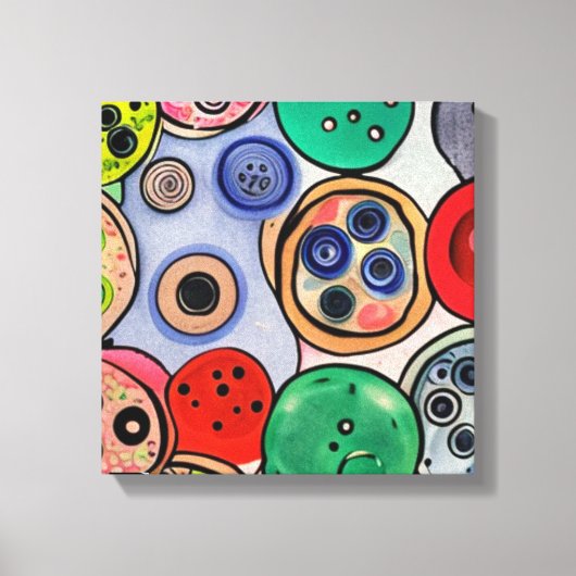 ボタンアート キャンバスプリント (正面)