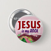 ボタンイエス・キリストは私の石です 缶バッジ (正面&裏面)