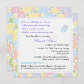 ボタンカスタムツインとしてかわいい赤ちゃんシャワー招待状 招待状 (正面/裏面)