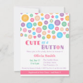 ボタンカラフルベビーシャワー招待状としてかわいい 招待状 (正面)