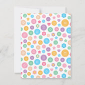 ボタンカラフルベビーシャワー招待状としてかわいい 招待状 (裏面)