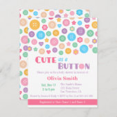 ボタンカラフルベビーシャワー招待状としてかわいい 招待状 (正面/裏面)