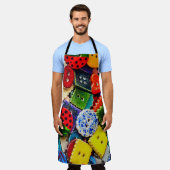 ボタンカラフル エプロン (着用した状態)