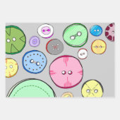 ボタンカラフル ラッピングペーパーシート (正面)