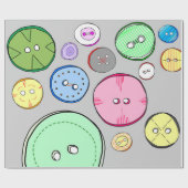 ボタンカラフル ラッピングペーパー (フラット)