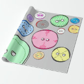 ボタンカラフル ラッピングペーパー (アンロールド)