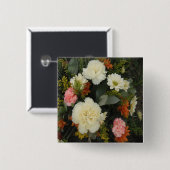 ボタンカーネーションブーケ 缶バッジ (正面&裏面)