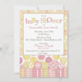 ボタンガールのカードとしてかわいい招待状 招待状 (裏面)