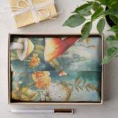 ボタンキノコと蝶のデコパージュ 薄葉紙 (ギフト)